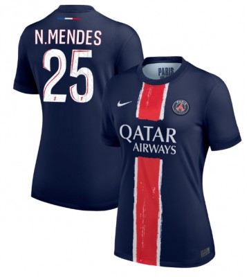 Paris Saint-Germain Nuno Mendes #25 Primera Equipación Mujer 2024-25 Manga Corta